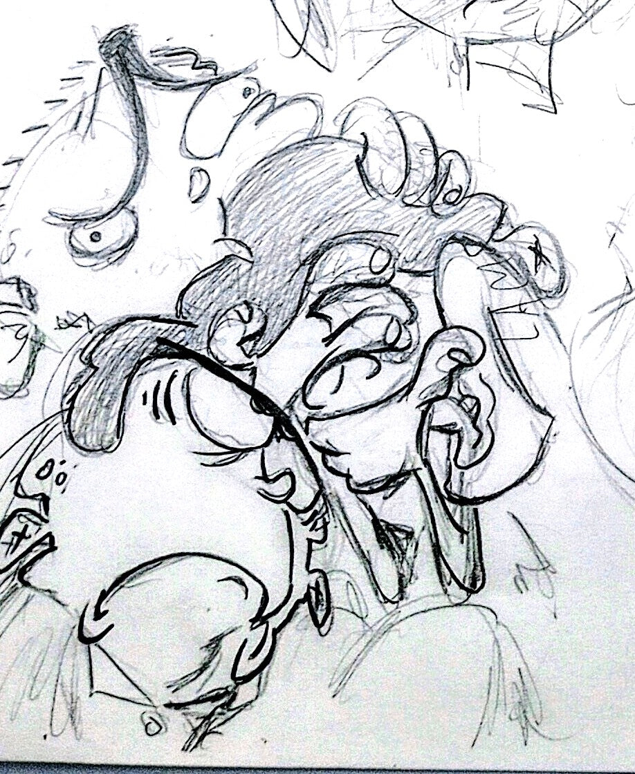 EEnE "Whistling While You Grieve" Sketchbook Drawing page by Raven Molisee