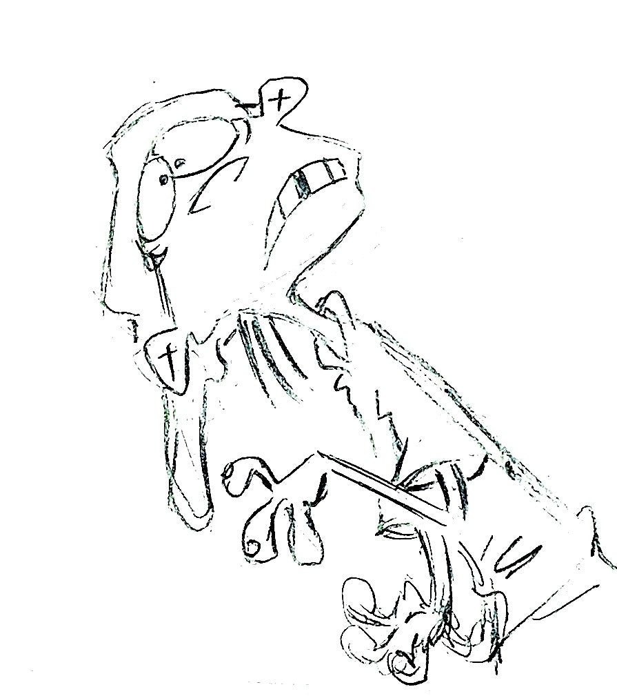 EEnE "Double Dee is Freaked!" Drawing by Raven Molisee