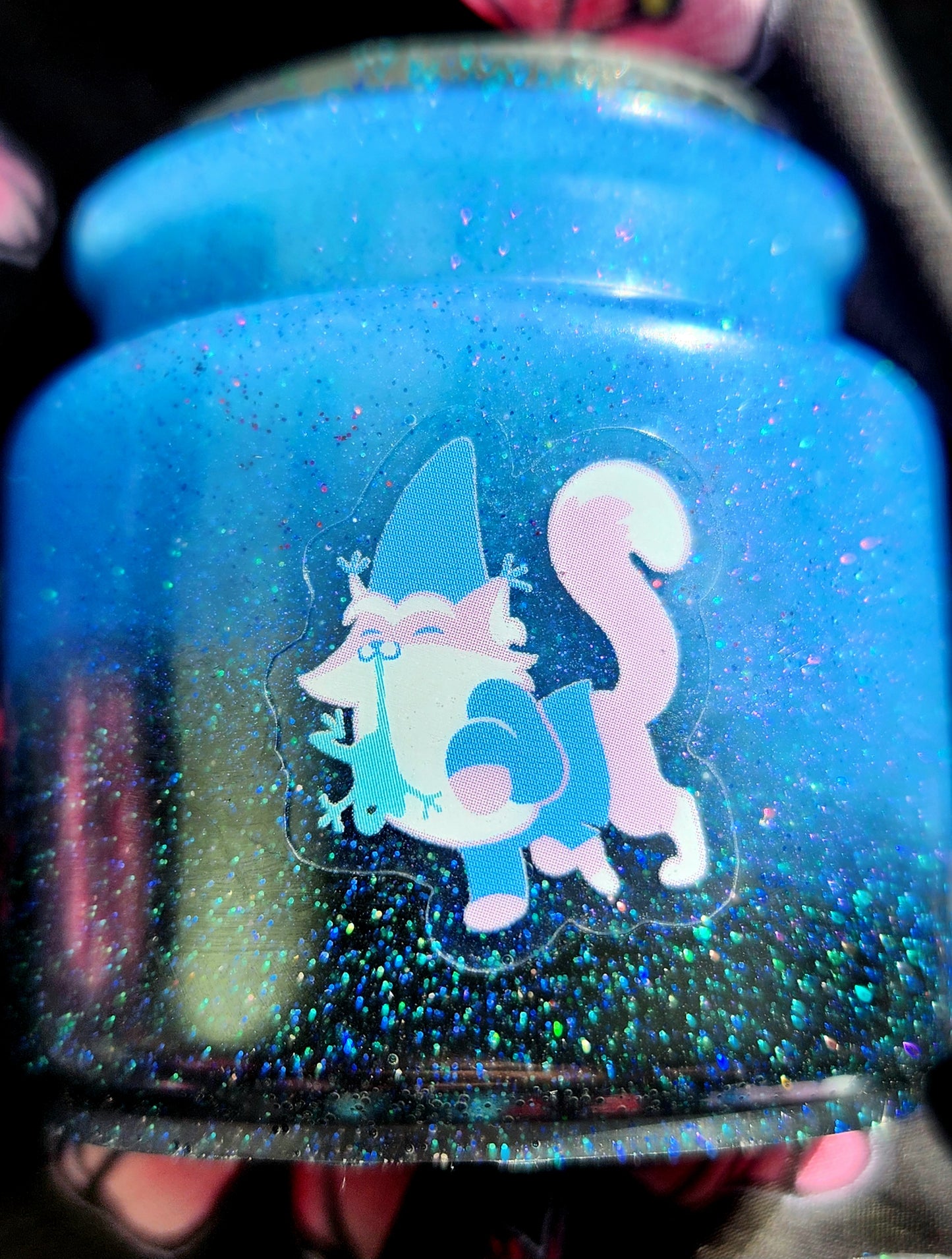 Mr. Meagle "Frog Finder" Jar/Keychain/Pin Set - Black & Neon Blueberry Gradient