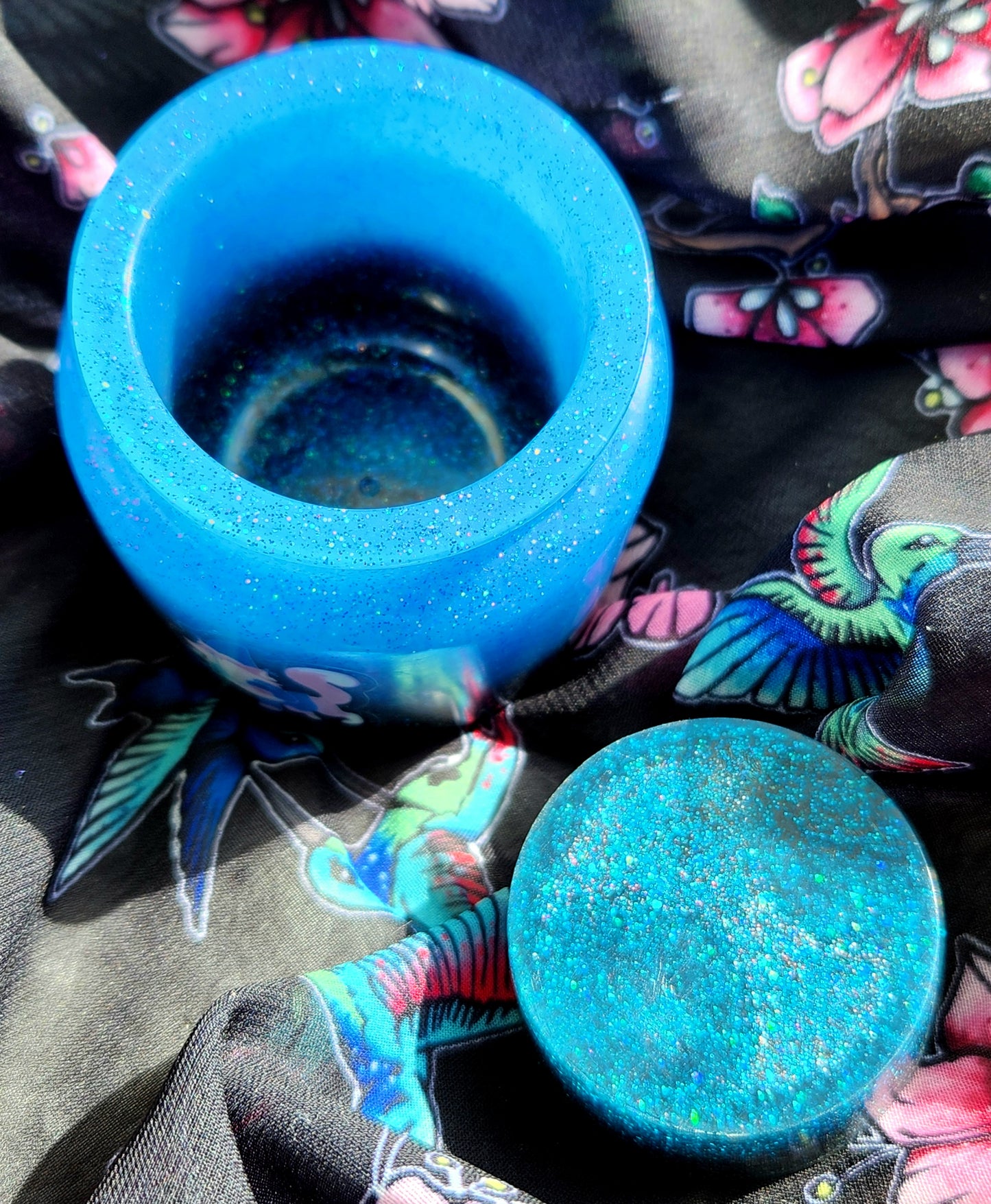 Mr. Meagle "Frog Finder" Jar/Keychain/Pin Set - Black & Neon Blueberry Gradient