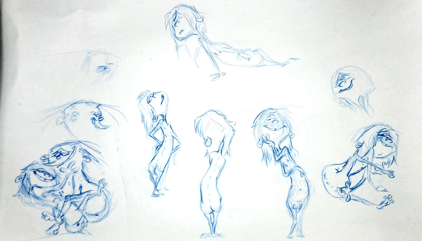 *MATURE* E&D "Aging Dee Concepts" Full page of sketches