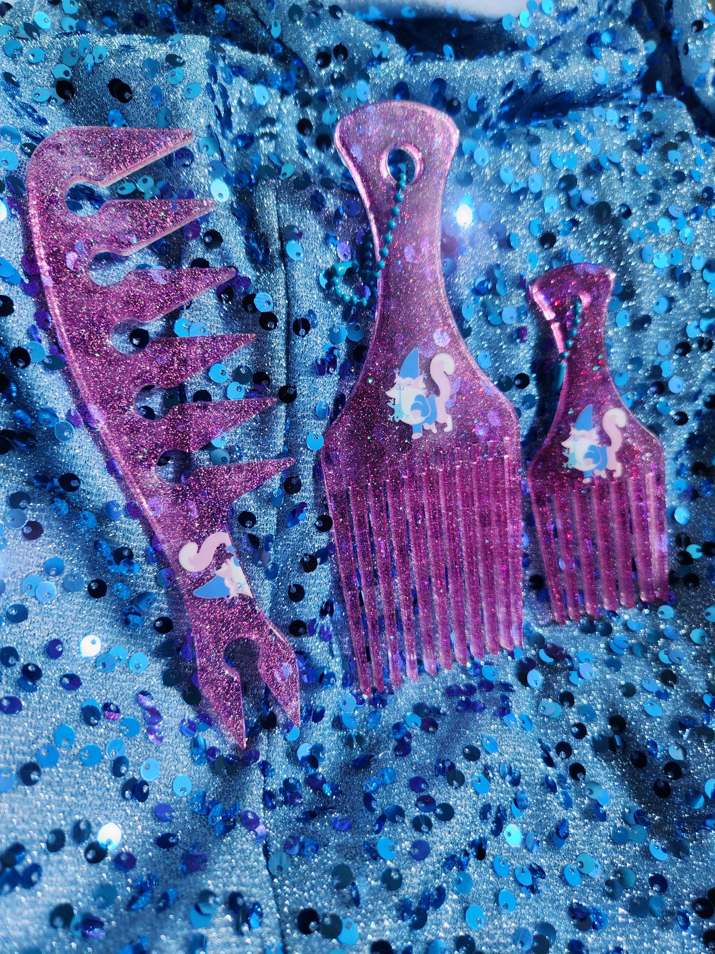 Mr. Meagle "Frog Finder" Pixie Glitter Hair Pick / Comb SETS