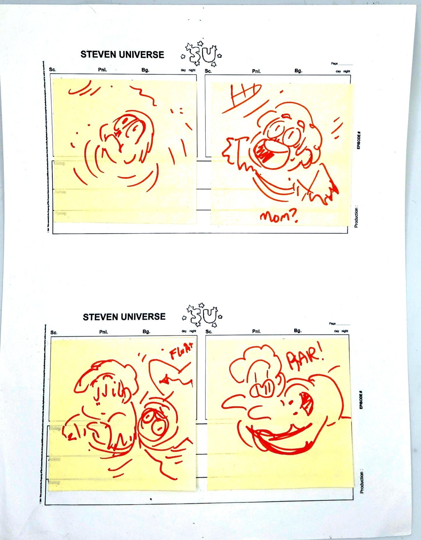 SU "Visions of Mother Rose" Storyboard Thumbnails 2-Page Set by Raven Molisee
