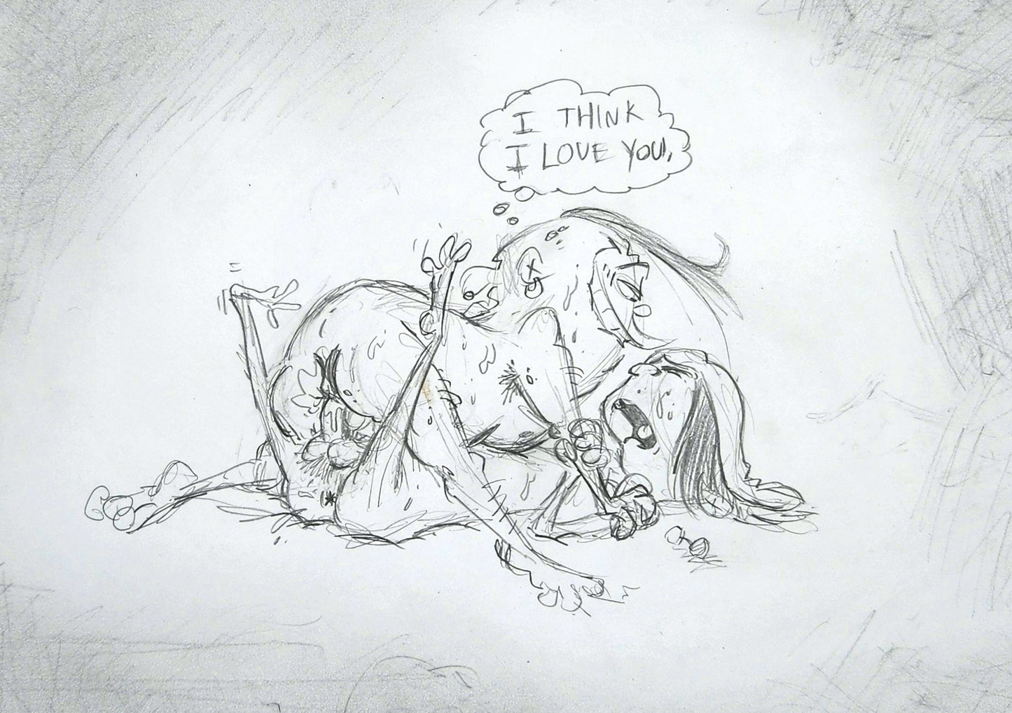 *MATURE* E&D "I Think I Love You" Pencil Drawing