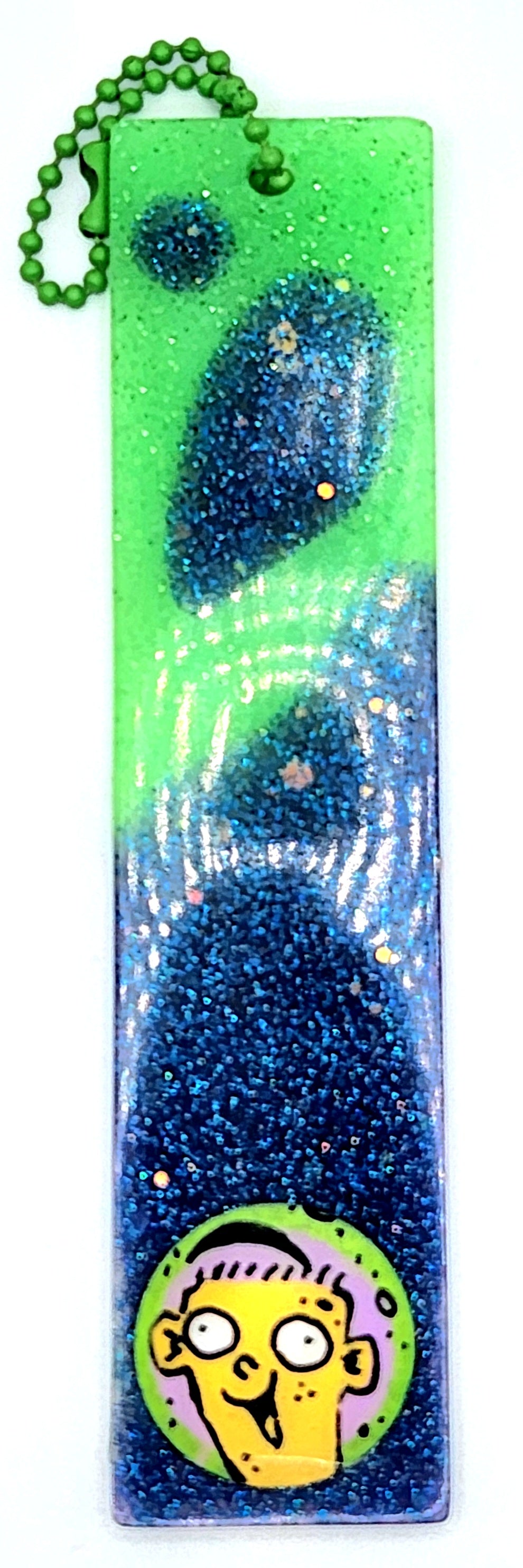 Ed Edd n Eddy "Blue & Green Drippy Ed" Glow In The Dark Jelly Bookmark