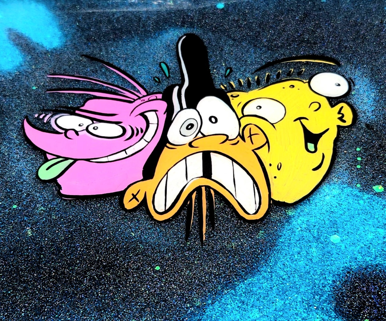 EEnE "Squished Eds" 10.75" x 7" Cel-Painted Print Resin Art Tray