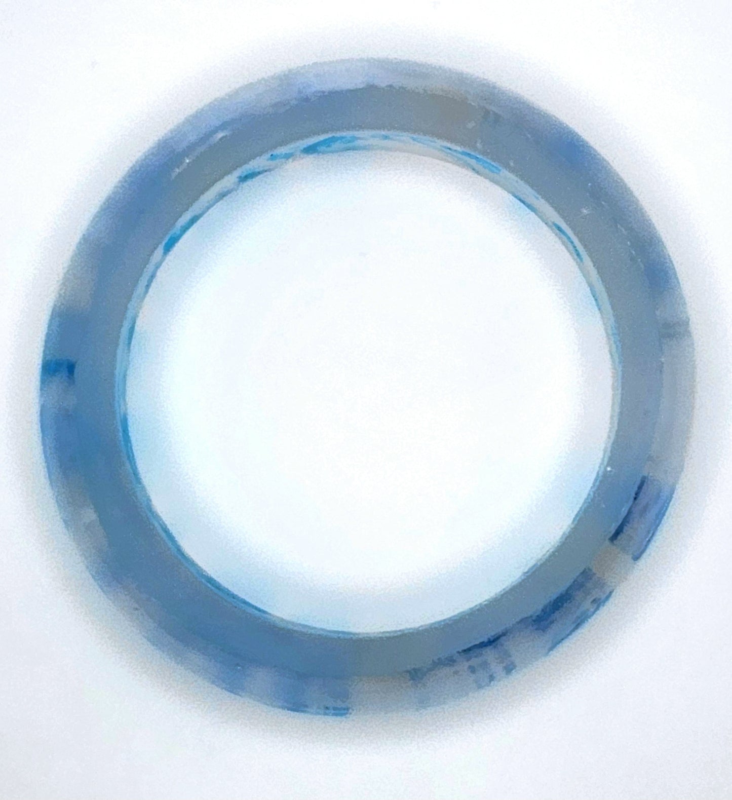 EEnE Blue Frosted "Inverted Dees" Bangle Bracelet