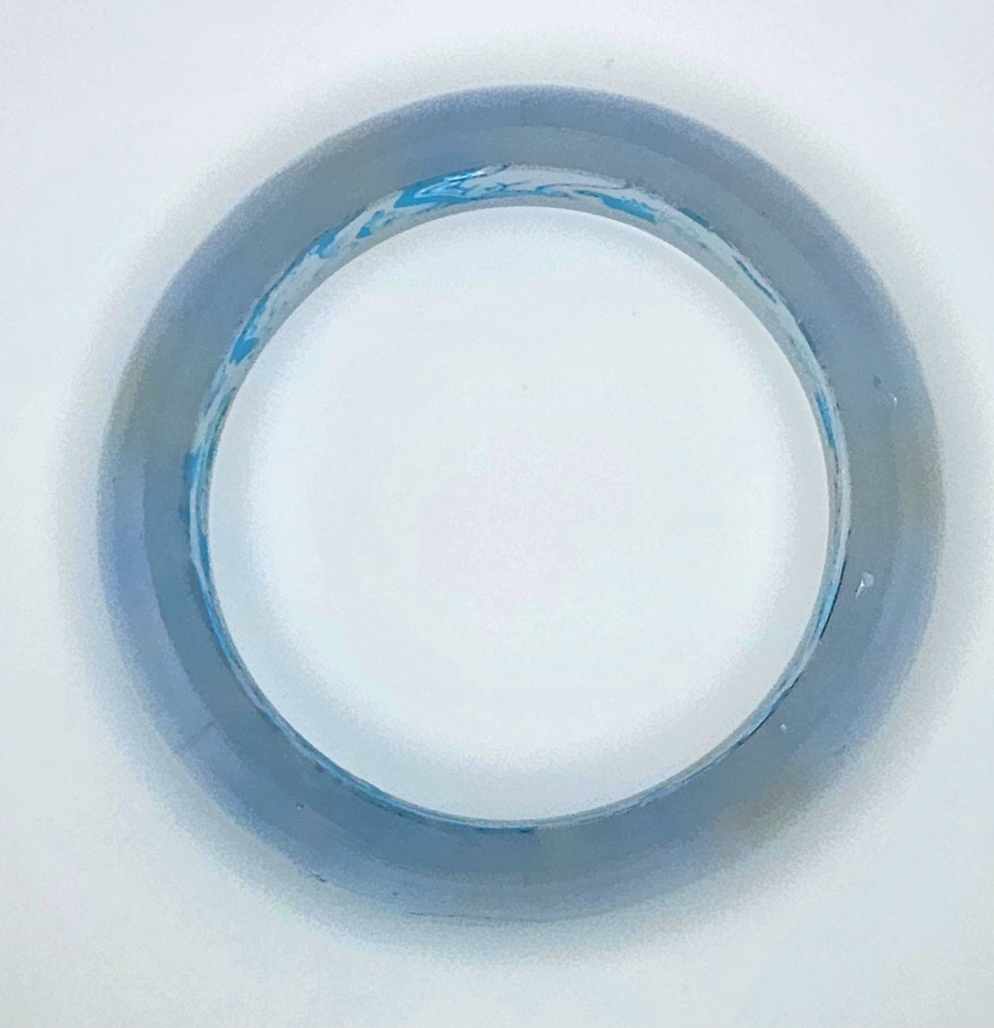 EEnE Blue Frosted "Inverted Dees" Bangle Bracelet