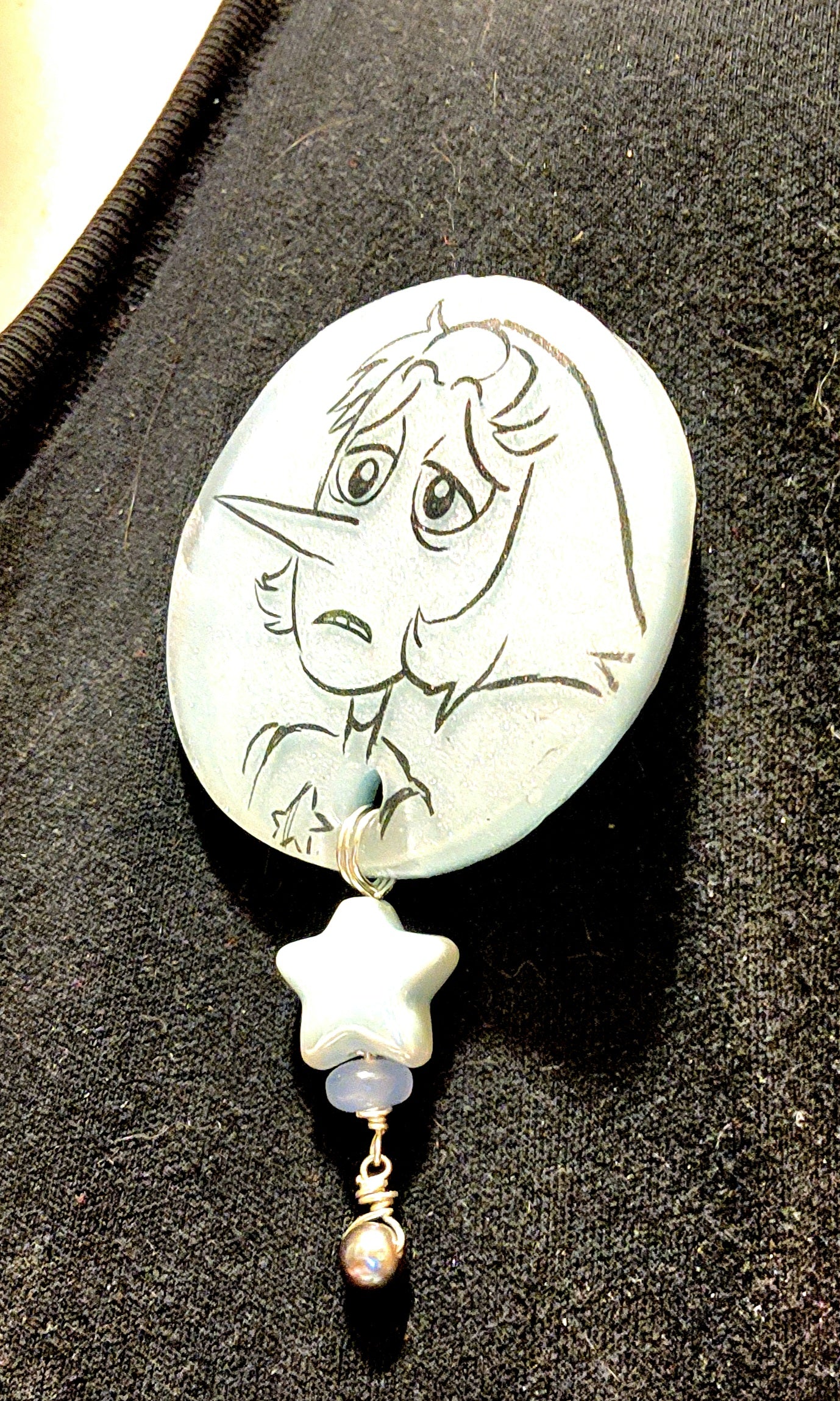 SU Ghostly Blue/Pink "Emotional Exhaustion" Rose's Scabbard - Pearl Pin
