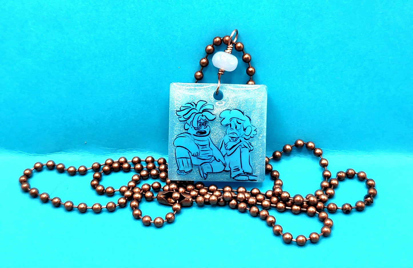 SU "Ghost Boys" Square Necklace - Blue