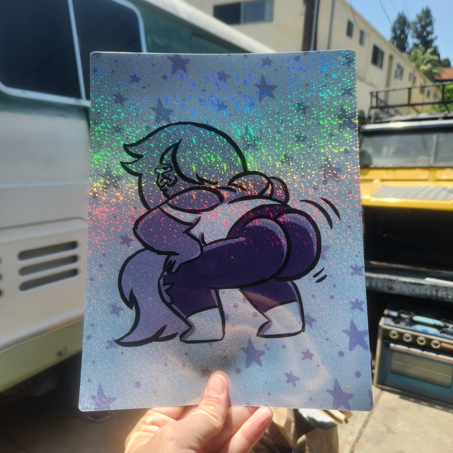 PRINTS/STICKERS: 8.5 x 11 Holo Jumbo Sticker Prints (2 for $60)