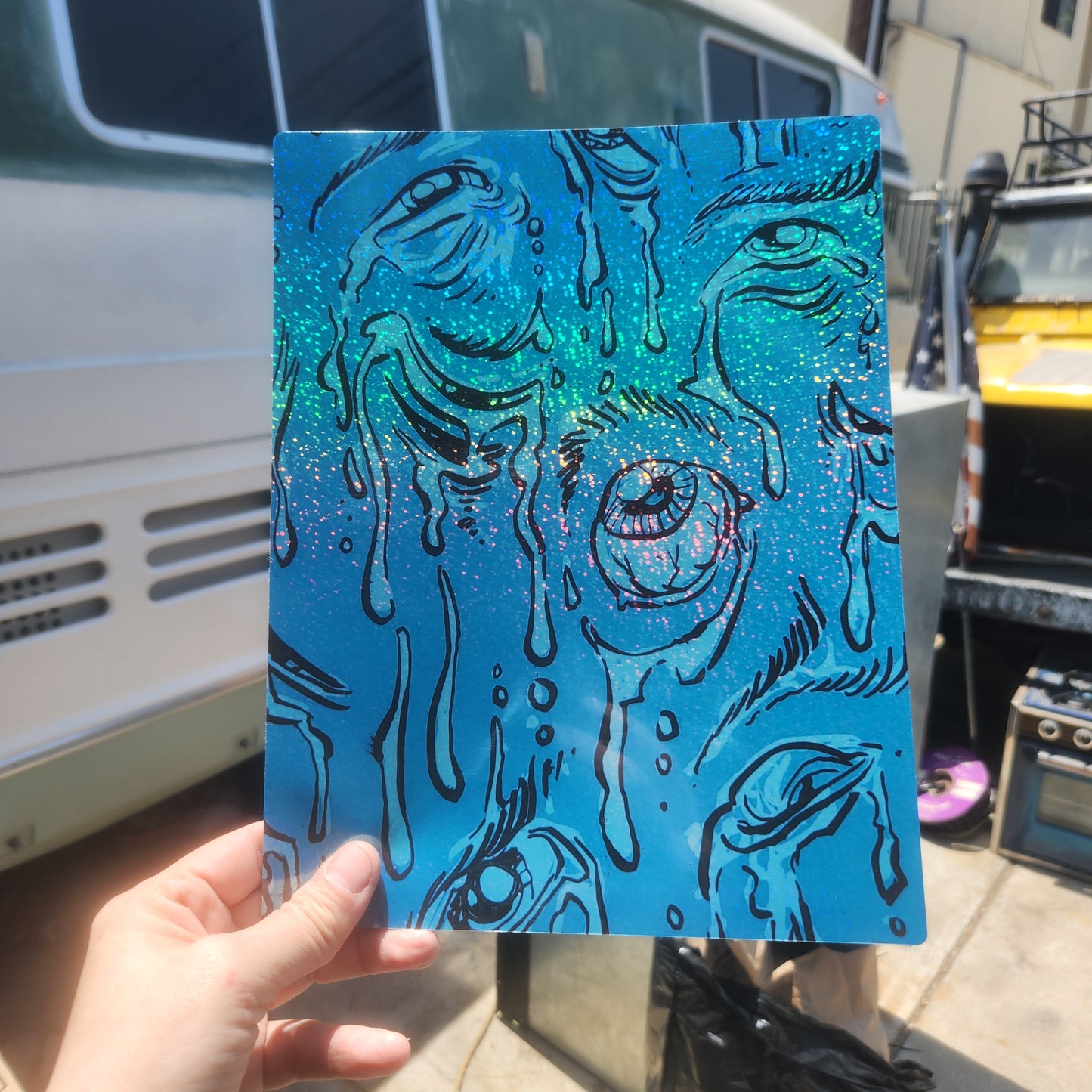 PRINTS/STICKERS: 8.5 x 11 Holo Jumbo Sticker Prints (2 for $60)