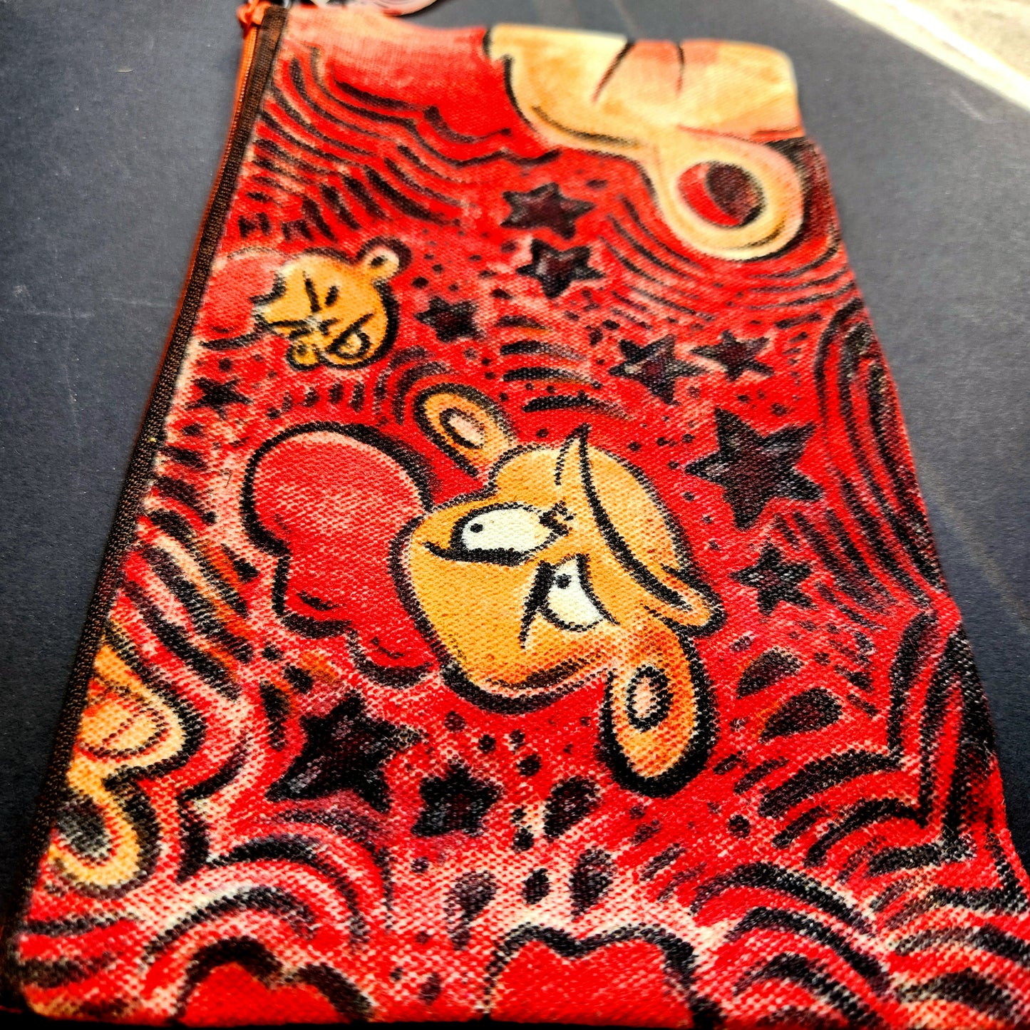 SU "Lars & Stars" Canvas Pencil Case /w Matching Removable Zipper Pull