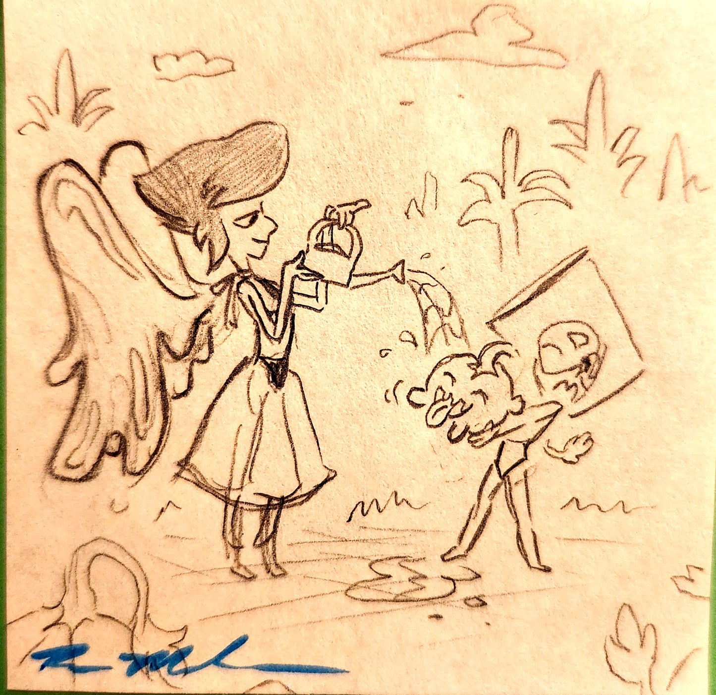 SU "Pumpkin Bath" Peridot & Lapis Drawing
