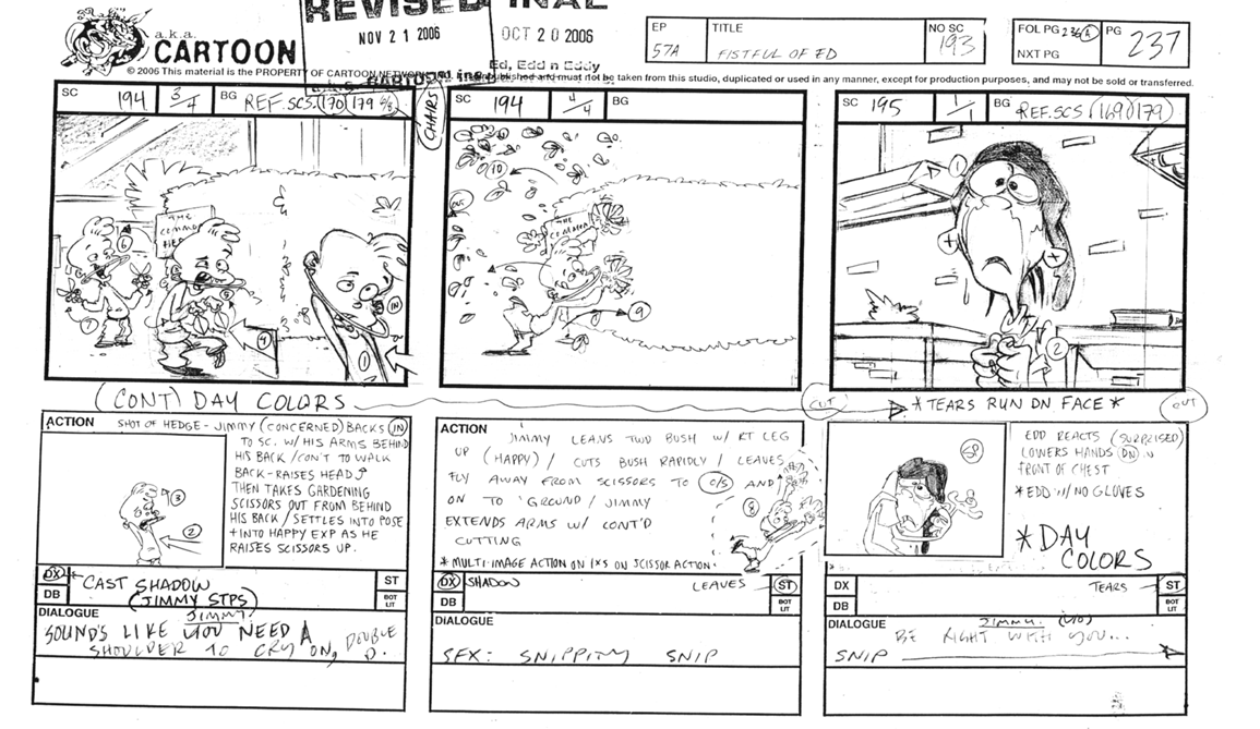 EEnE: Fistful Of Ed "The Botanical Room Revelation" Storyboard 48-Page Section + BONUS HANDDRAWN COVER ARTS!