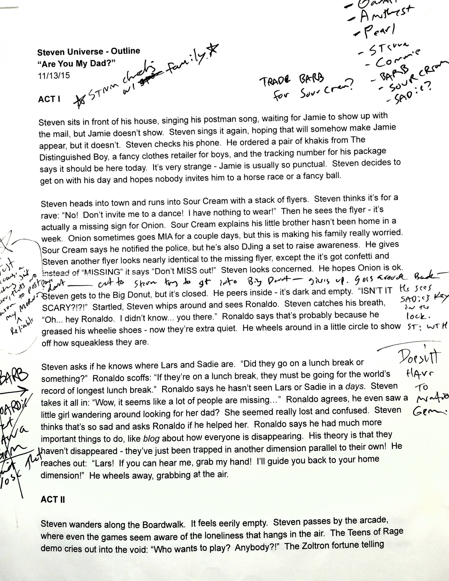 SU "Are You My Dad?" Original Outline - Revised Copy