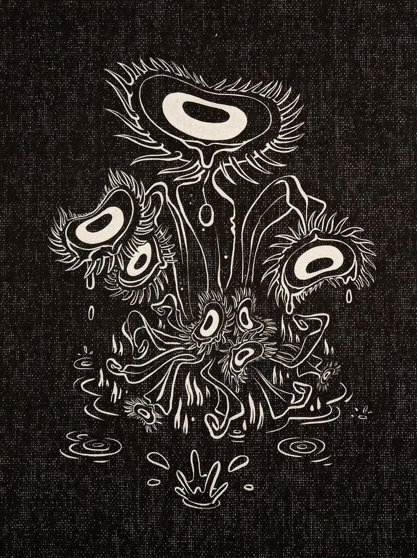 TEST 100% COTTON CANVAS PRINT #14: "Venus Crytrap" (Black)