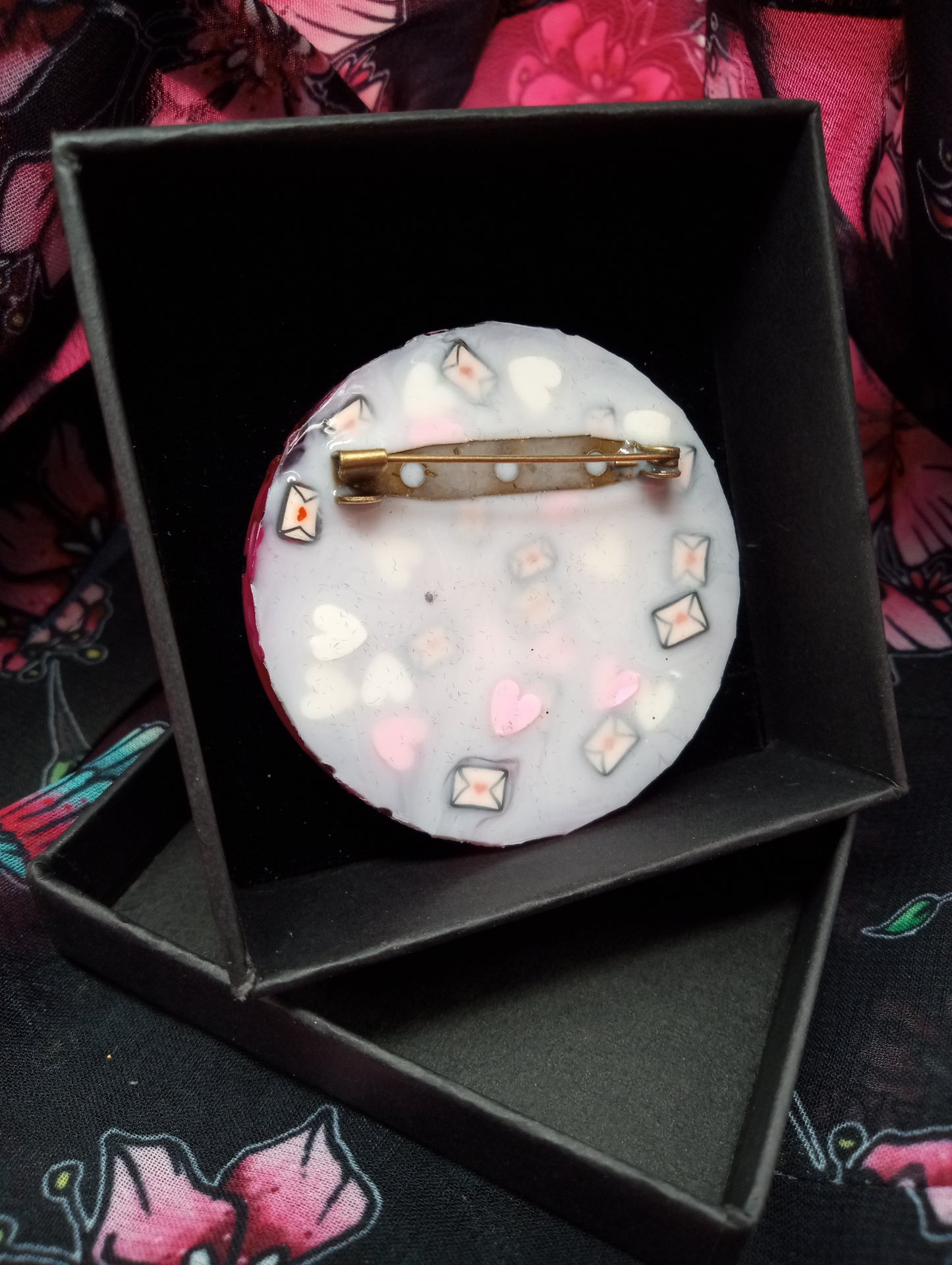 Valentine's Day "Love Bug" Holographic Butterfly Resin Brooch #1