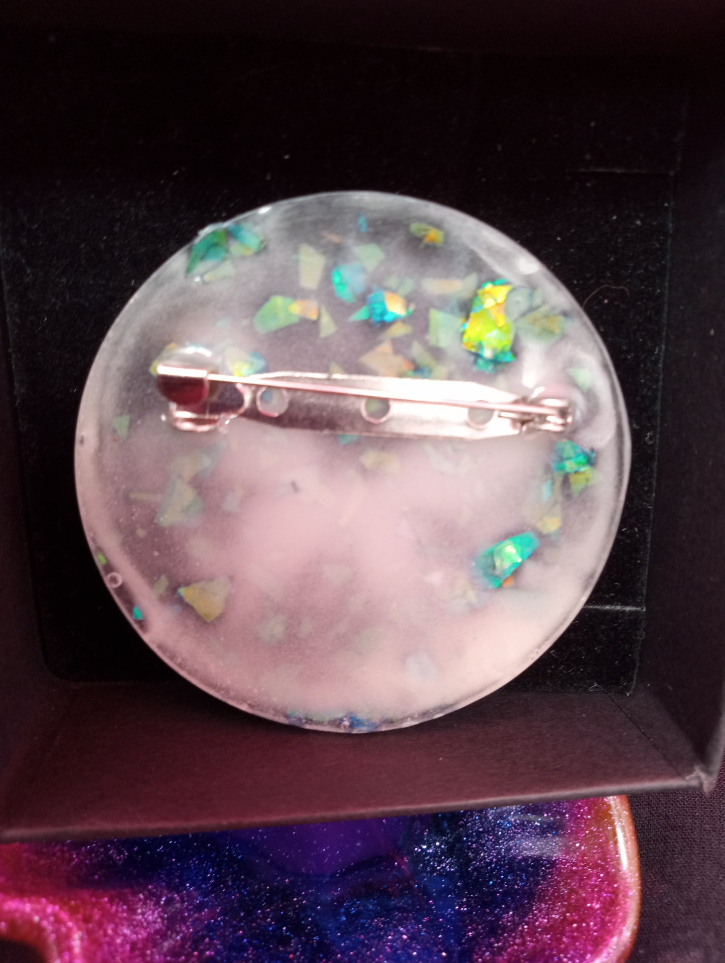 Blue Glow 'Holographic Butterfly' Resin Brooch #1