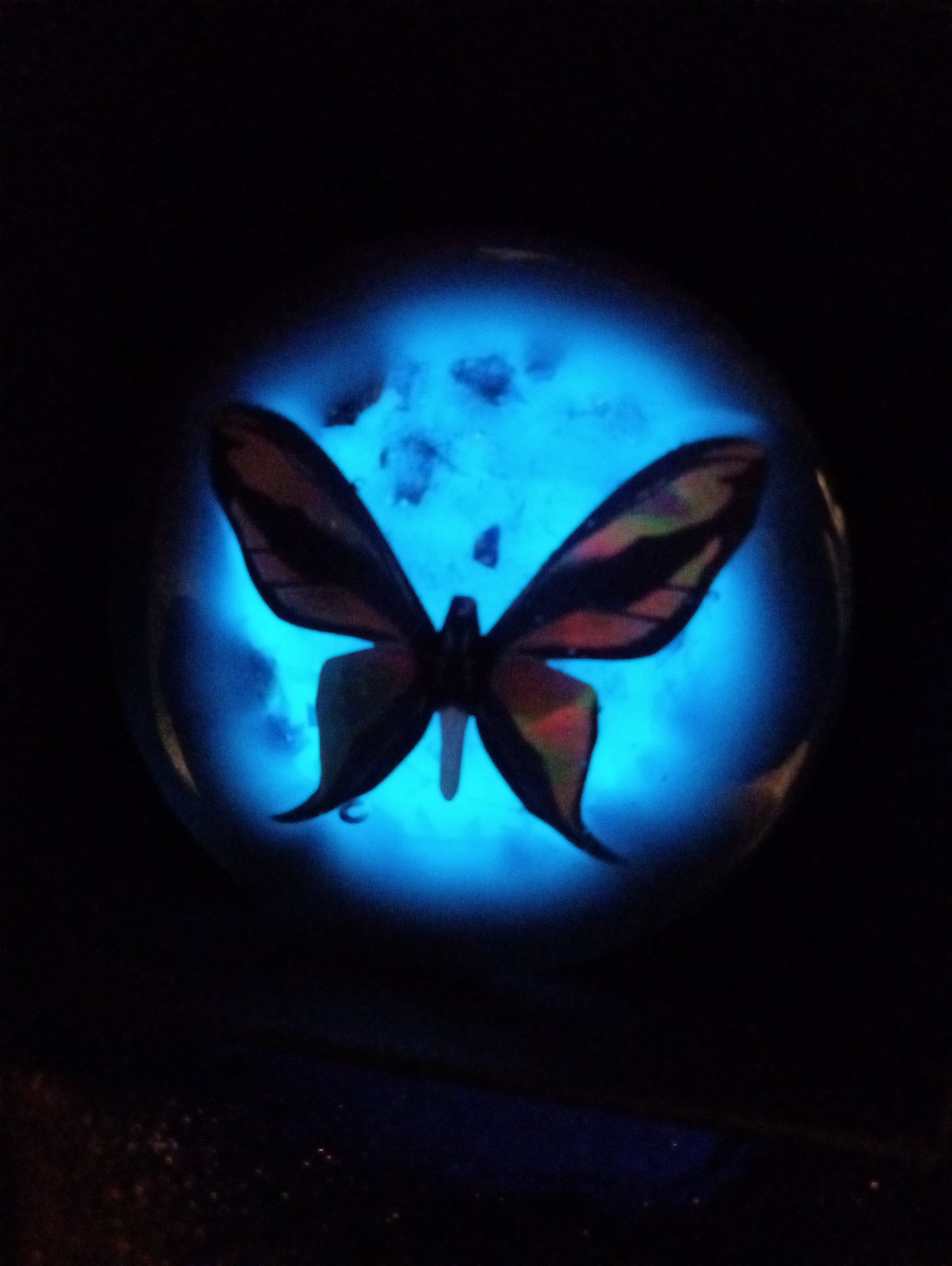 Blue Glow 'Holographic Butterfly' Resin Brooch #1