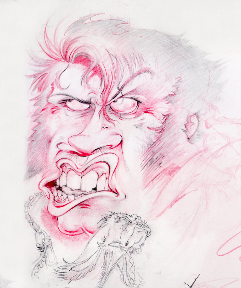 Original Art: "Tearful Greaser" Drawing by Raven Molisee