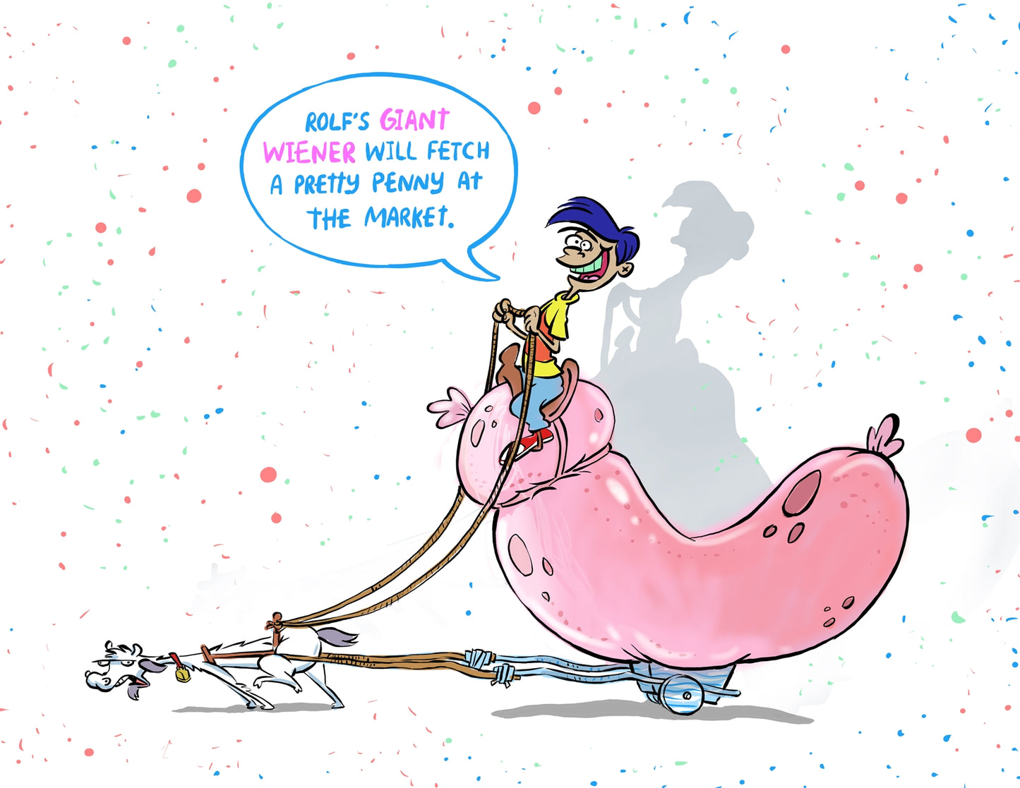 Ed Edd n Eddy "Rolf's Giant Weiner" Buttons, Magnets, Postcards and More!