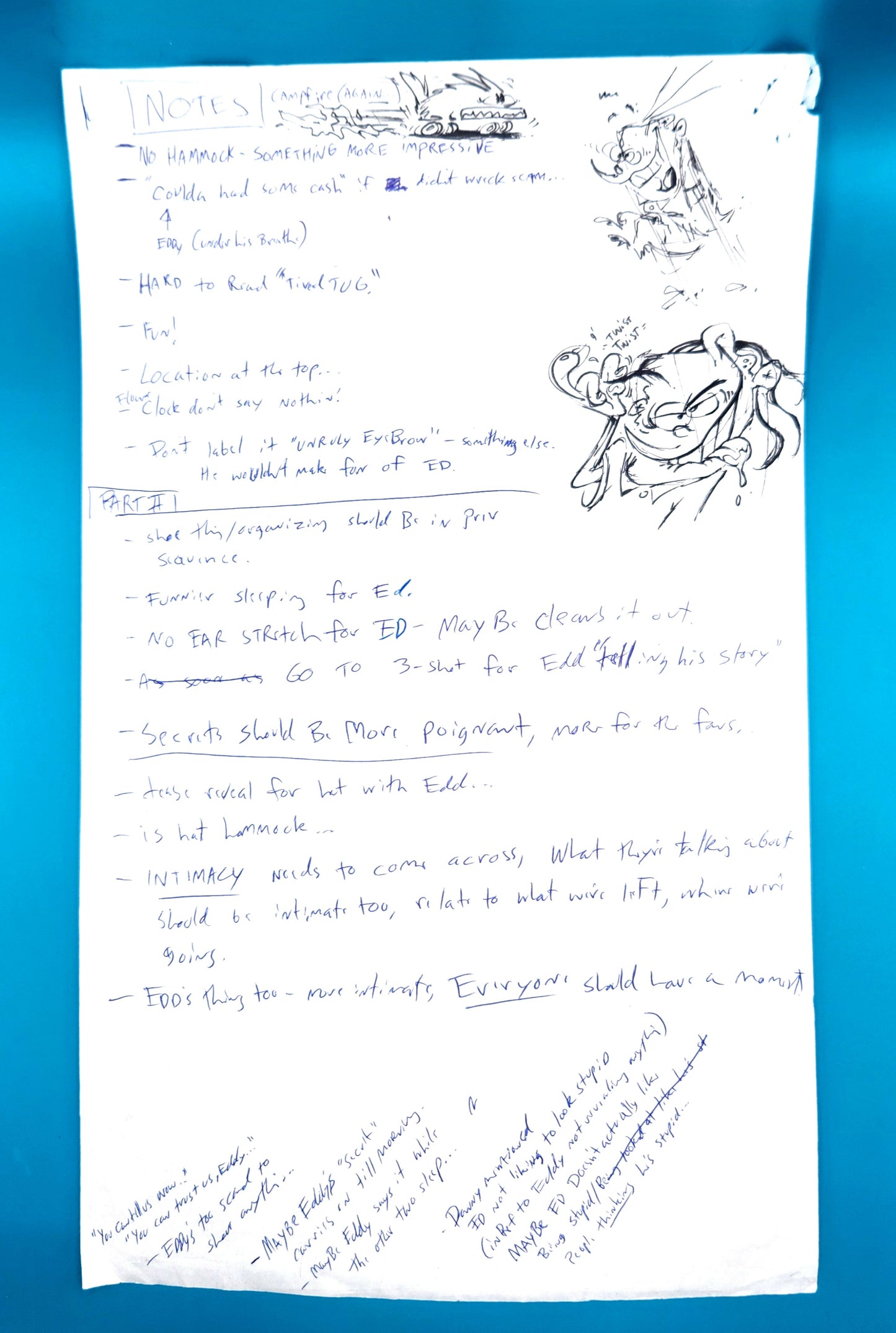 Ed Edd n Eddy: "Campfire Scene" Notes & Sketches - Big Picture Show Movie