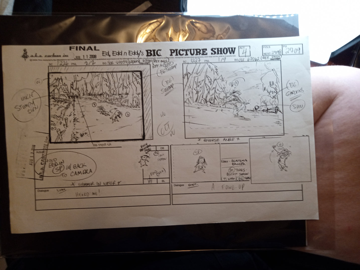 *Patreon Exclusive* EEnE "MY FAULT" Printed Storyboard Section W/Doodled Cover Page