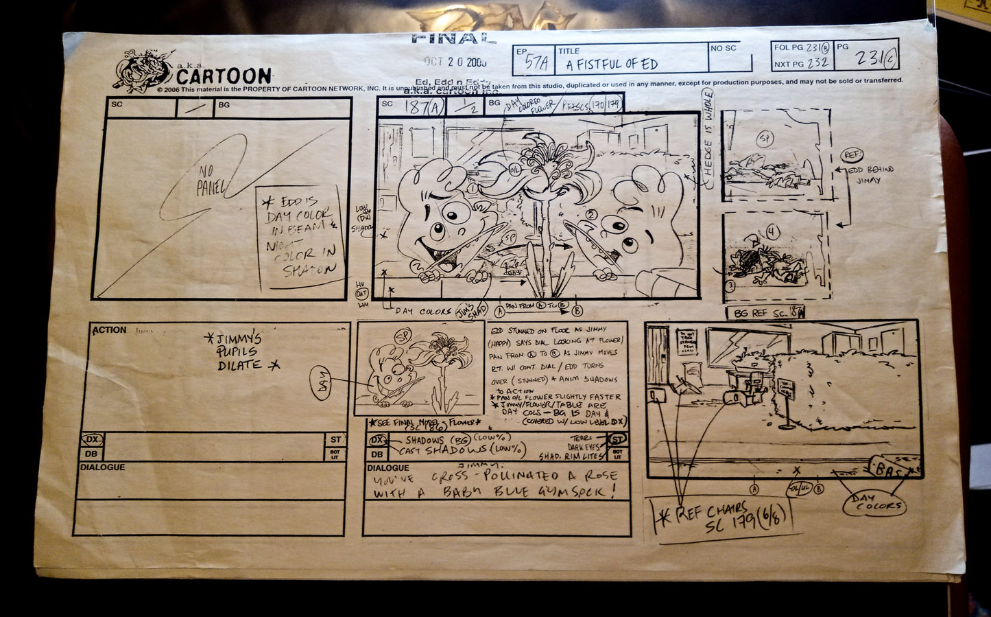 *Patreon Exclusive* EEnE "Rambunctious Roughneck" Printed Storyboard Section W/Doodled Cover Page