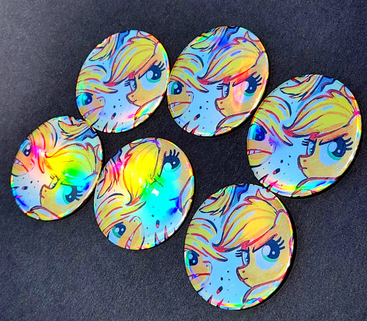 BUTTONS: 2.25" Holographic Rainbow Buttons