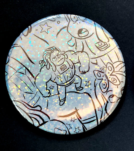 BUTTONS & MIRRORS: 3" "Bismuth" 2-Button Set!