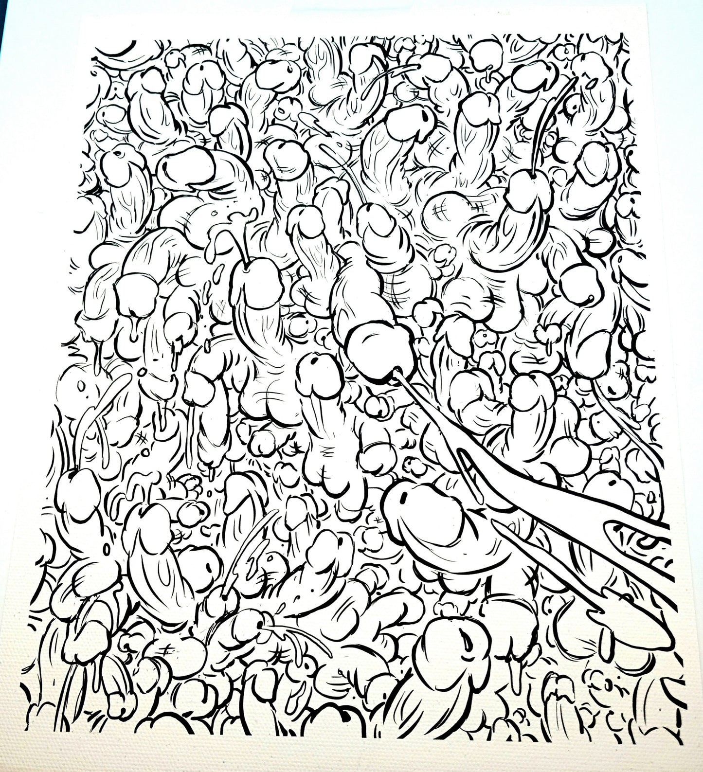 Erotic Art: "Penis Wall" 8.5x11 Canvas Print