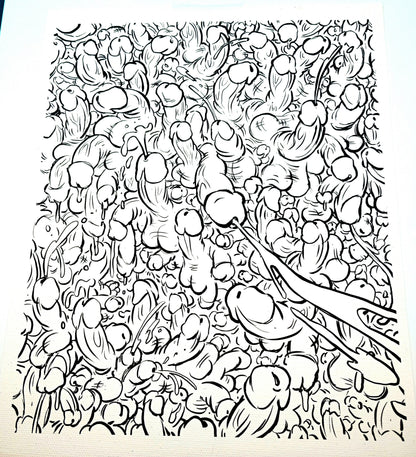 Erotic Art: "Penis Wall" 8.5x11 Canvas Print