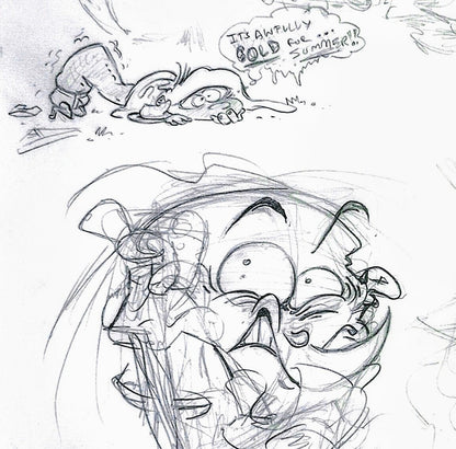EEnE "Whistling While You Grieve" Sketchbook Drawing page by Raven Molisee