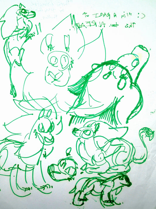 SU "Green Lions" The Return warm up drawings by Raven Molisee