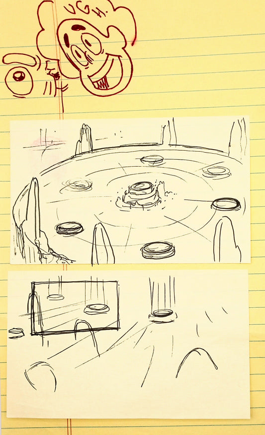 SU "Warp Pad Staging" Warp Tour drawings by Raven Molisee