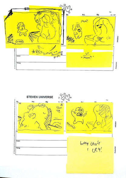 SU 2-Pages "Why Can't I Cry" An Indirect Kiss Thumbnail Storyboards by Raven Molisee