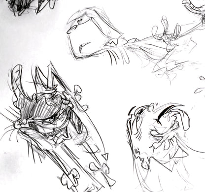 EEnE "Emotional Dees" Warm Up Drawings By Raven Molisee