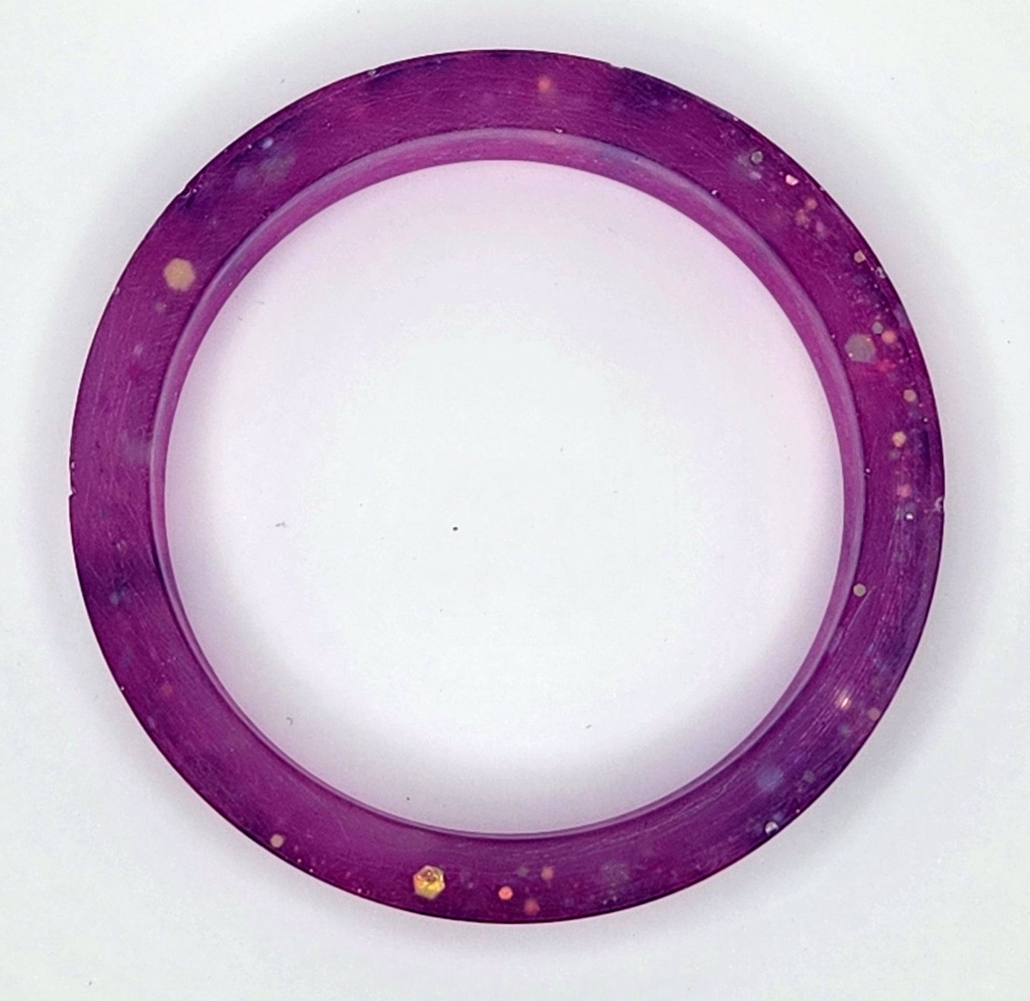 EEnE Pink Frosted "Inverted Dees" Bangle Bracelet