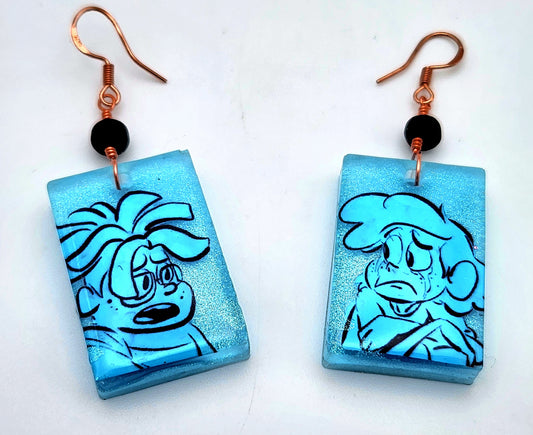 SU "Ghost Boys" Rectangular Earrings - Green