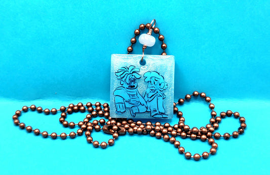 SU "Ghost Boys" Square Necklace - Blue