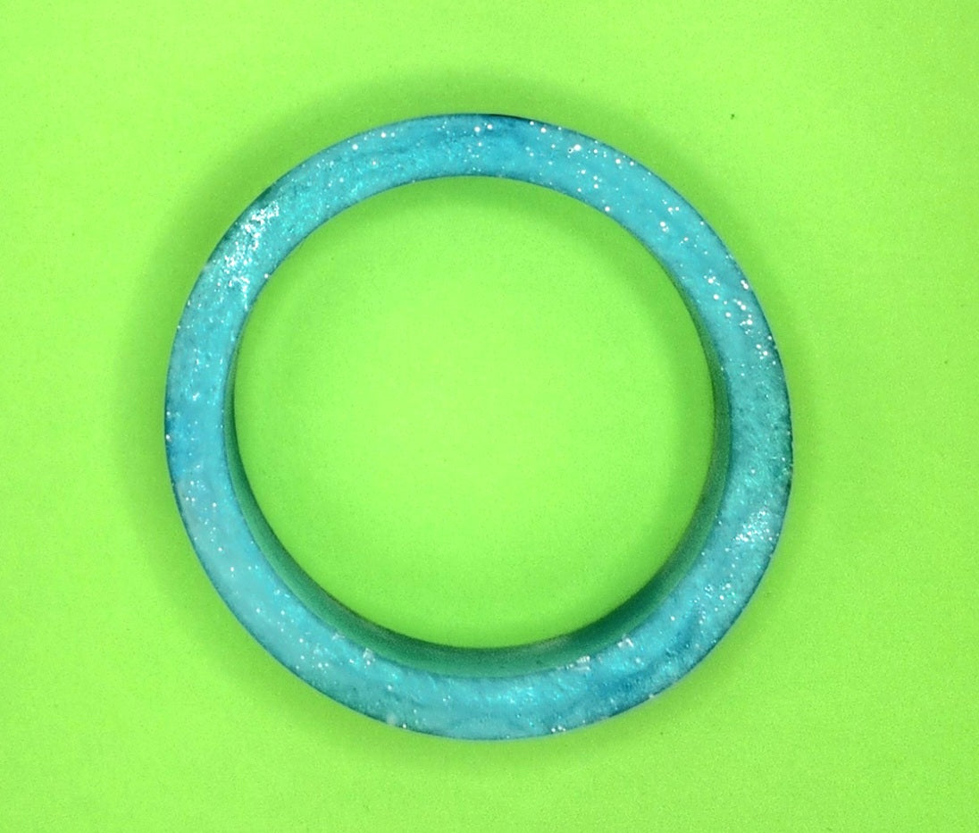 SU "Ghost Boys" Resin Cuff Bracelet - Green & Blue