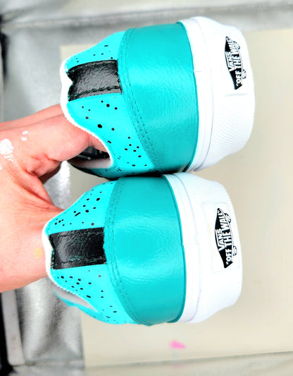 EEnE: Teal "Eds Trio" Vans Women's Seldan Shoes (SIZE 8) - Teal - Hand Painted & Sealed