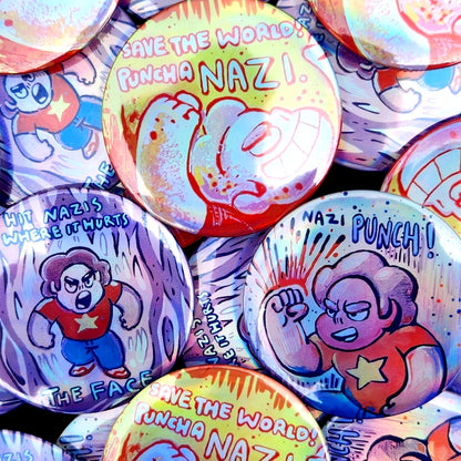 BUTTONS & MIRRORS: Steven Universe 2.25" HOLO Buttons!