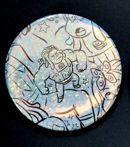 BUTTONS & MIRRORS: 3" "Bismuth" 2-Button Set!