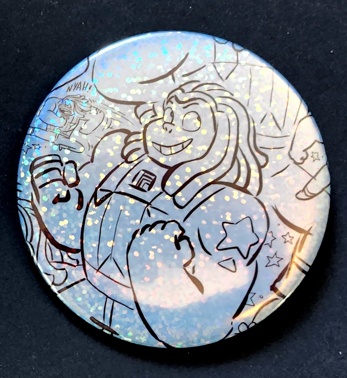 BUTTONS & MIRRORS: 3" "Bismuth" 2-Button Set!