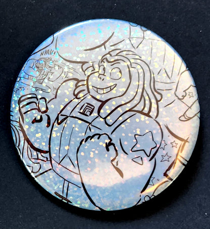BUTTONS & MIRRORS: 3" "Bismuth" 2-Button Set!