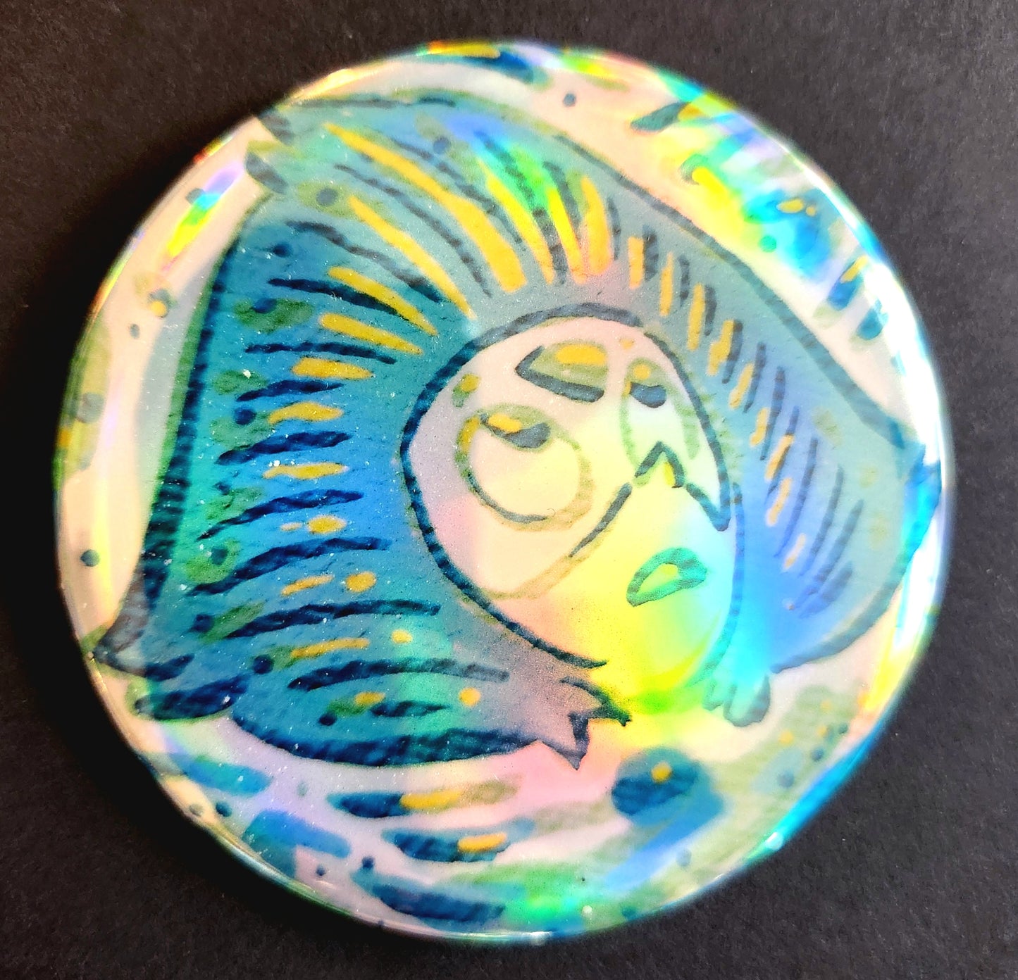 BUTTONS & MIRRORS: 3-inch "Lapis & Peridot" 3-Button Set!