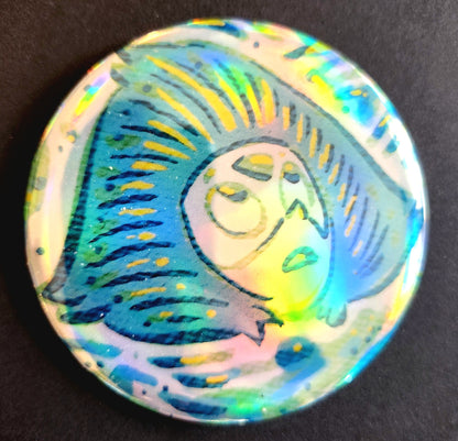 BUTTONS & MIRRORS: 3-inch "Lapis & Peridot" 3-Button Set!