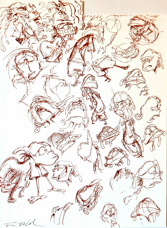 Ed Edd n Eddy "Sepia Pen" Drawing by Raven Molisee